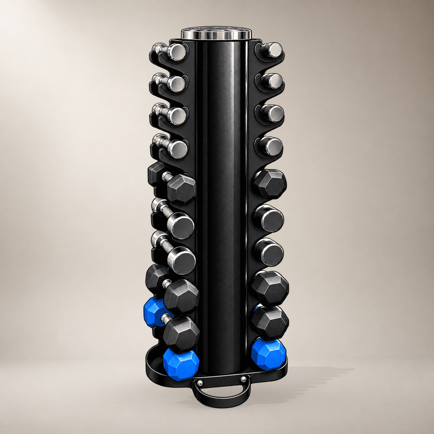 03-hex-dumbbell-tower-studio-final Enoročne HEX uteži s stojalom (1-8kg, 10-40kg) - slika 1